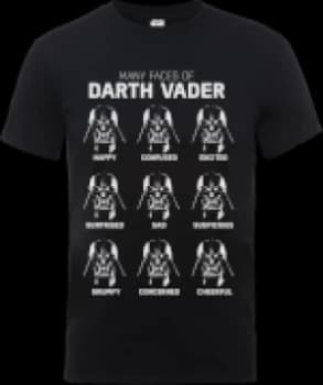 Star Wars Many Faces Of Darth Vader T-Shirt - Black