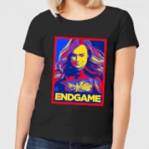 Avengers Endgame Captain Marvel Poster Womens T-Shirt - Black