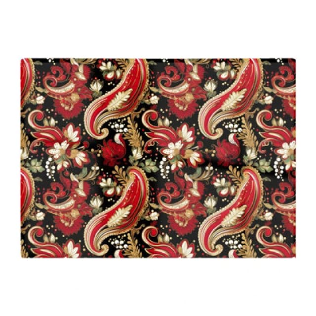 Warren Reed Designer Paisley Christmas Stars Red Glass Chopping Board
