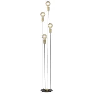 Wofi York Floor Lamp Black 4x E27
