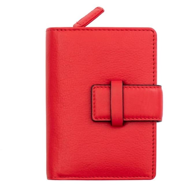 PRIMEHIDE 'Alice' Leather Trifold Purse Red