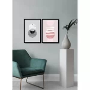 2PSCTCIZ-005 Multicolor Decorative Framed MDF Painting (2 Pieces)