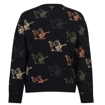 True Religion All Over Print Buddha Sweatshirt - Black