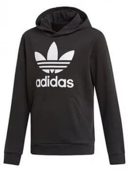 adidas Originals Boys Trefoil Hoodie, Black, Size 11-12 Years