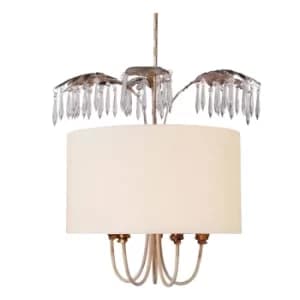 Antoinette 5 Light Ceiling Pendant Cream, Gold, E14