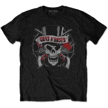 Guns N' Roses - Distressed Skull Mens Large T-Shirt - Black