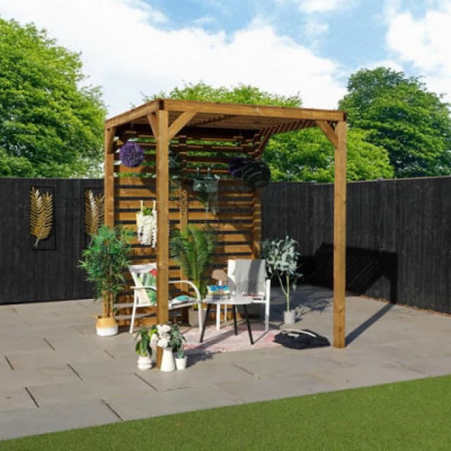 Mercia 2m x 2m Modern Pergola, Brown ESDXL21PT062SK