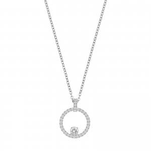 Swarovski Creativity Rhodium Plated Circle Pendant| Jewellery