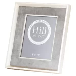 Antiqued Pewter Deep Framed Grey Velvet 8X10 Photo Frame