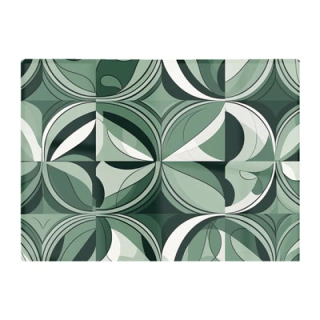 Warren Reed Designer Geometric Green Black Glass Chopping Board