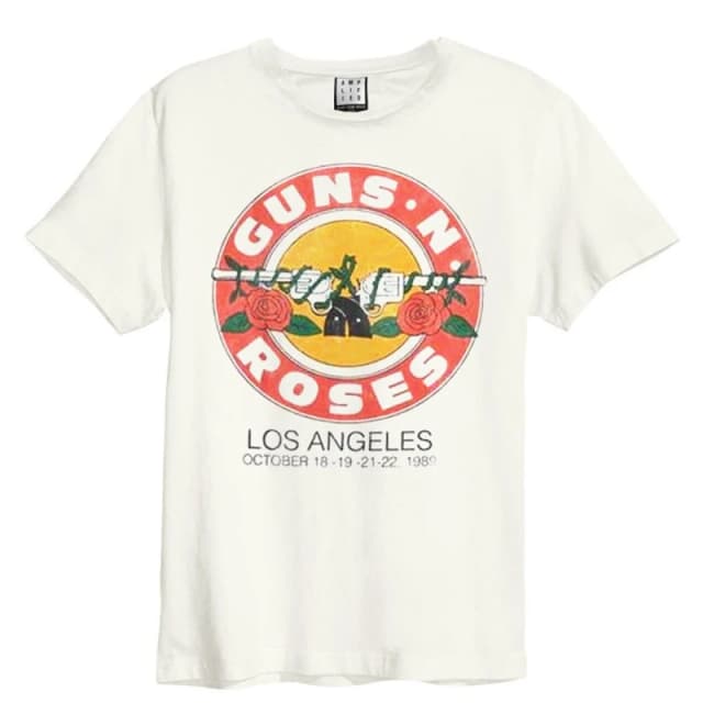 Amplified Amplified Men Vintage Bullet Guns N Roses T-Shirt in White Size: X-Small White XS Male 5059699757561