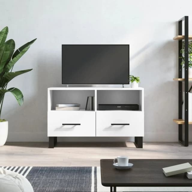 Vidaxl TV Cabinet White 80X36X50 Cm Engineered Wood, White 828996