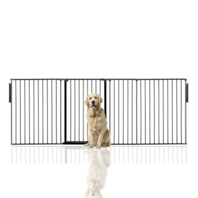 Bettacare Premium Extra Tall Multi Panel Flexible Dog Barrier, Up To 272Cm Wide, Black, 105Cm Tall