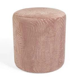 Jacquard Round Velvet Stool