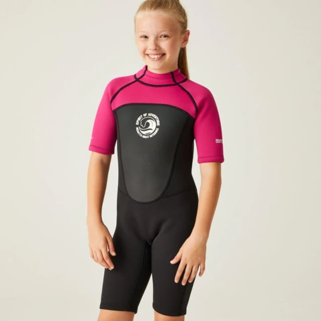 Regatta Boys Shorty Lightweight Comfortable Grippy Wetsuit 11-12 Years - Chest 75-79cm Black/Duchess/White RKM023G-D5N-11