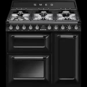 Smeg Victoria TR93BL 90cm Dual Fuel Range Cooker - Black - A/B Rated