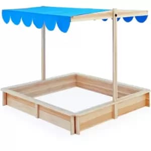 Sandbox with Height Adjustable and Pivotable Sun Canopy
