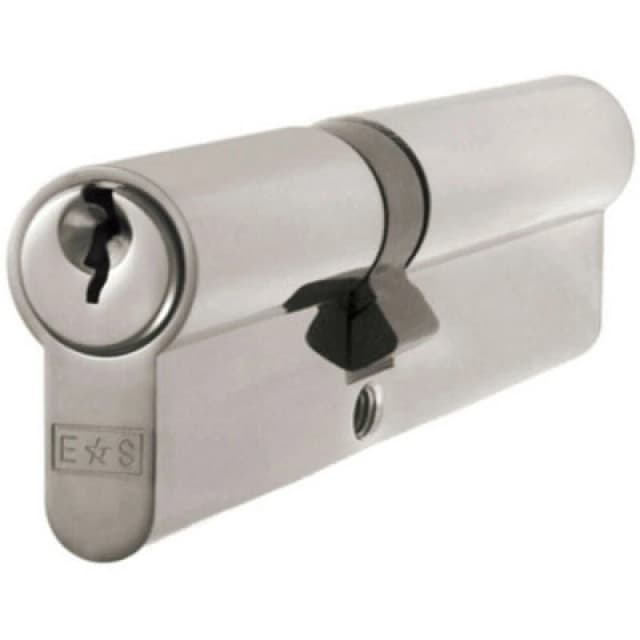 Loops 40/60mm Offset EURO Double Cylinder Lock Keyed to Differ 5 Pin Satin Chrome Multi unisex