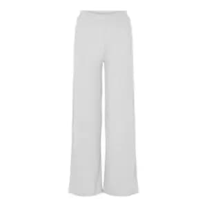 Pieces Rib Wide Leg Casual Trouser - Grey