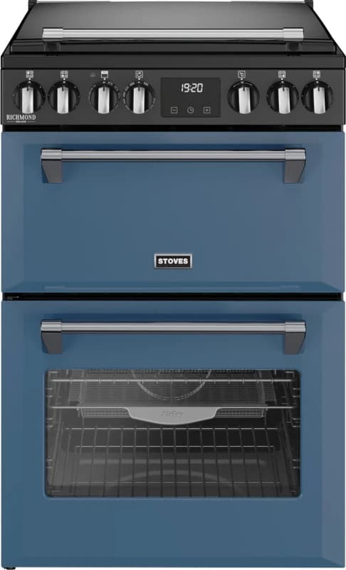 Stoves 60cm wide Double Oven Richmond DX MRA 60Ei RTY Mini Range Electric Cooker with Induction Hob - Twilight Blue - A/A Rated