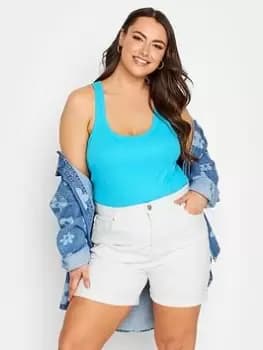 Yours Turn Hem Mom Short White, Size 34-36, Women