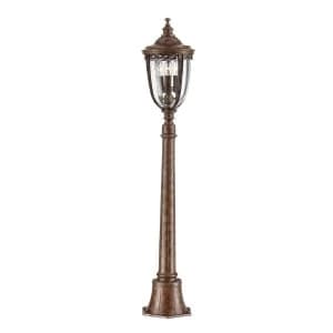 3 Light Medium Outdoor Bollard Light British Bronze IP44, E14