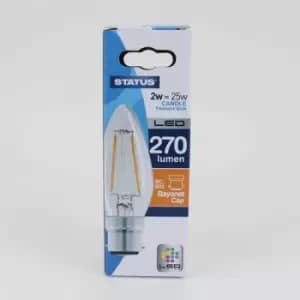 Status 2W Candle LED Filament Bulb - BC