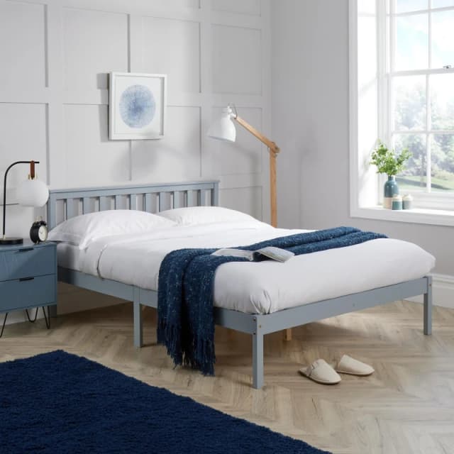 Home Source Florida Low End Solid Wood Bed Frame 3ft Single Grey