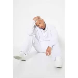 I Saw It First Grey Mens Half Popper Detail Heavyweight Fleece Back Sweat - Grey