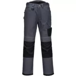 Portwest T601 - Grey/Black 33 Regular PW3 Work Trousers Combat Cargo Pants - Grey/Black