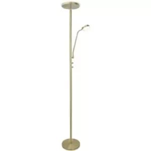 Cristal Teo Dimmable LED Floor Lamp 18.5W and Reading Light 4.5W Antique Brass