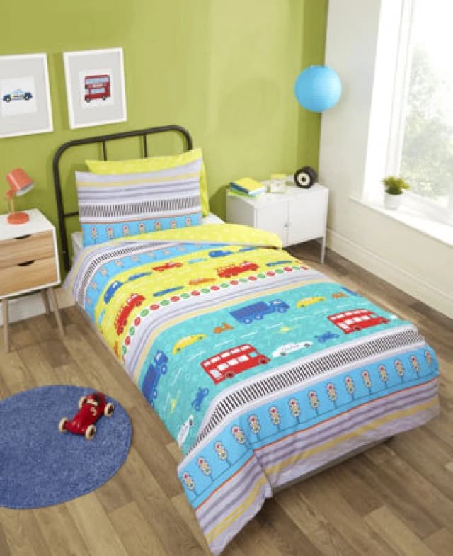 Rapport Home Transport Polycotton Duvet Set With Pillowcase
