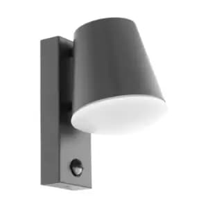 Eglo - Caldiero - 1 Light Outdoor Wall Downlight with PIR Motion Sensor Anthracite IP44, E27