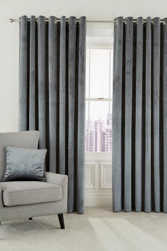Helena Springfield Helena Springfield 'Escala' Woven Lined Curtains in Grey Size: 167cm width x 183cm drop Grey 167cm width x 183cm drop Unisex 5016