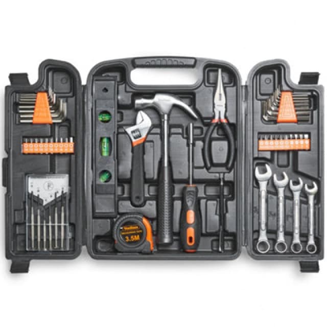 Vonhaus Household Tool Kit - 53Pc Tool Kit For Beginners - Includes Precision Screwdrivers, Hammer, Pliers, Hex Keys, Bits & More