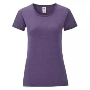 Fruit Of The Loom Womens/Ladies Iconic T-Shirt (XXL) (Heather Purple)
