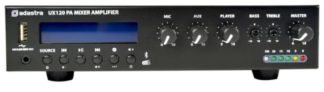 Adastra UX120 100V Mixer Amplifier 120W Media BT & DAB+ AVS-231722 Mixer Amplifier