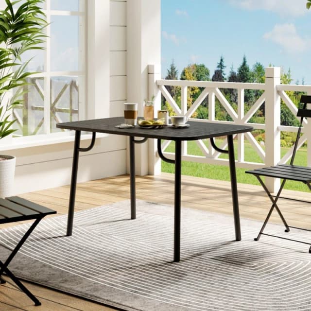 Breeins 1.2m Outdoor Garden Metal Table Black unisex One size