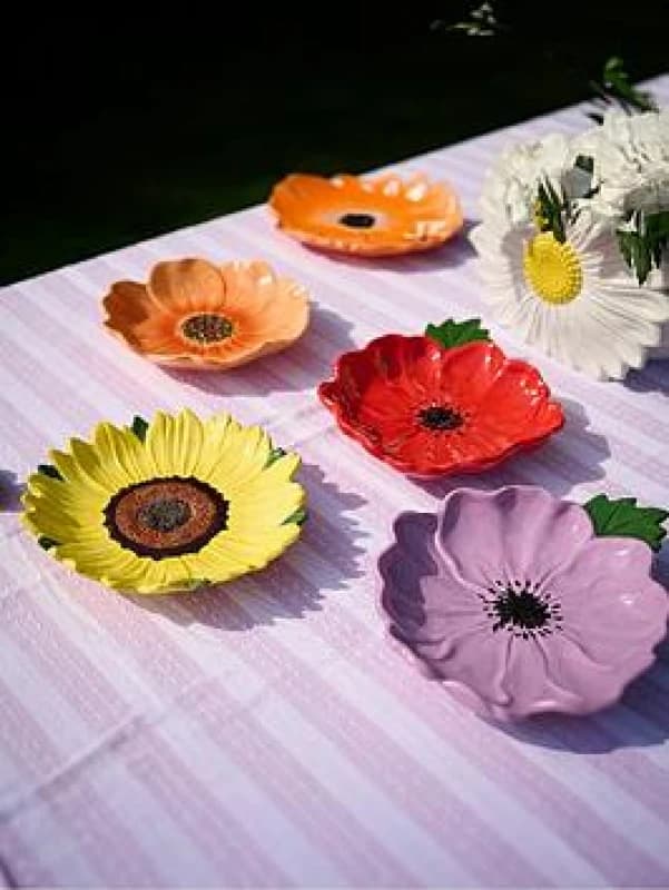 The Cottage Garden Set of 4 Bright Flower Plates - 17.5cms Multicolor Unisex