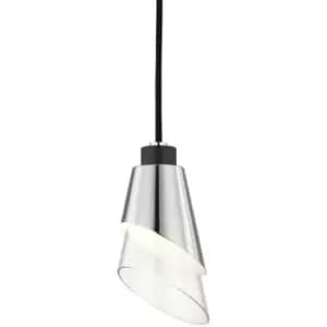 Angie 1 Light Pendant Polished Nickel, Glass