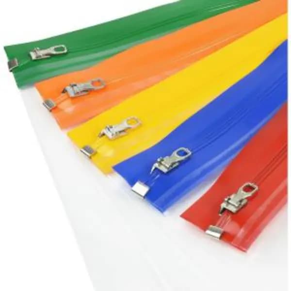 Rapesco Zippi Bag with Metal Zip A4 Clear Assorted Colours - PK5 -