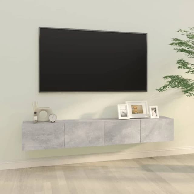 Vidaxl Wall TV Cabinets 2 Pcs Concrete Grey 100X30X30 Cm Engineered Wood, Grey 804548
