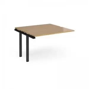 Adapt add on unit single 1200mm x 1200mm - Black frame and oak top