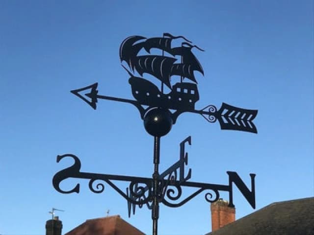 Poppy Forge Galleon Weathervane - Steel - W65 X H88cm - Black