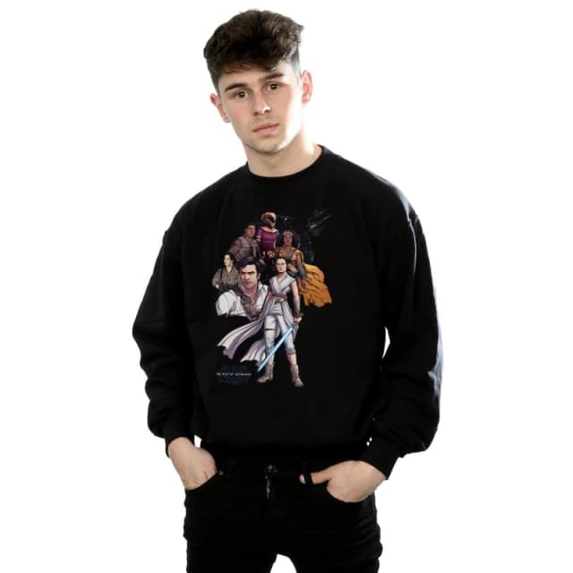Disney Men Star Wars The Rise Of Skywalker Resistance Illustration Sweatshirt in Black Size: Small Black S Male 5059400147056