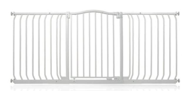 Safetots Curved Top Safety Gate, 161Cm - 170Cm, Matt White, Pressure Fit Stair Gate