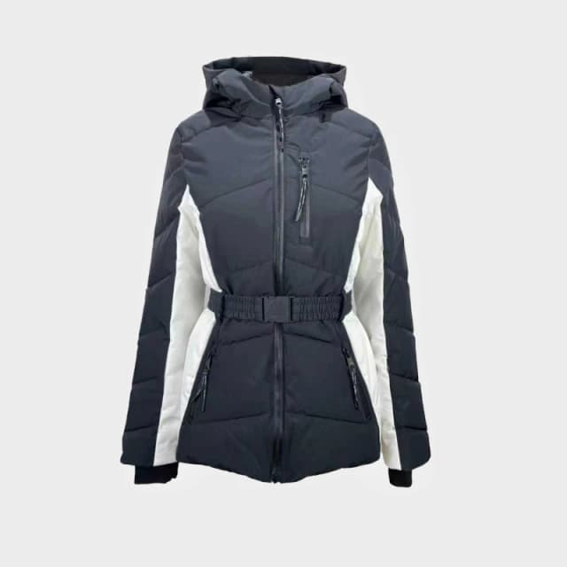 Jack Wills Womens Hooded Puffer Waterproof Windproof Insulated Ski Jacket Black female 6 (2XS)