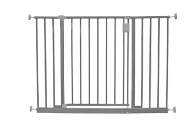 Safetots Extra Wide Hallway Gate, 103Cm - 109Cm, Matt Grey, Pressure Fit Baby Gate For Hallways And Wide Spaces