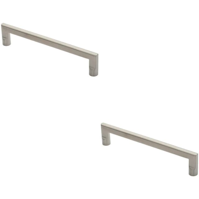 Loops 2x Flat D Bar Door Pull Handle 315 x 15mm 300mm Fixing Centres Satin Steel Metallics unisex
