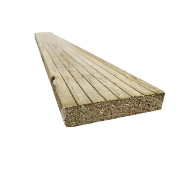 Snowdon Timber Treated Reject Decking Board (T) 25mm (W) 120mm (L) 2.4M - Pack Of 10